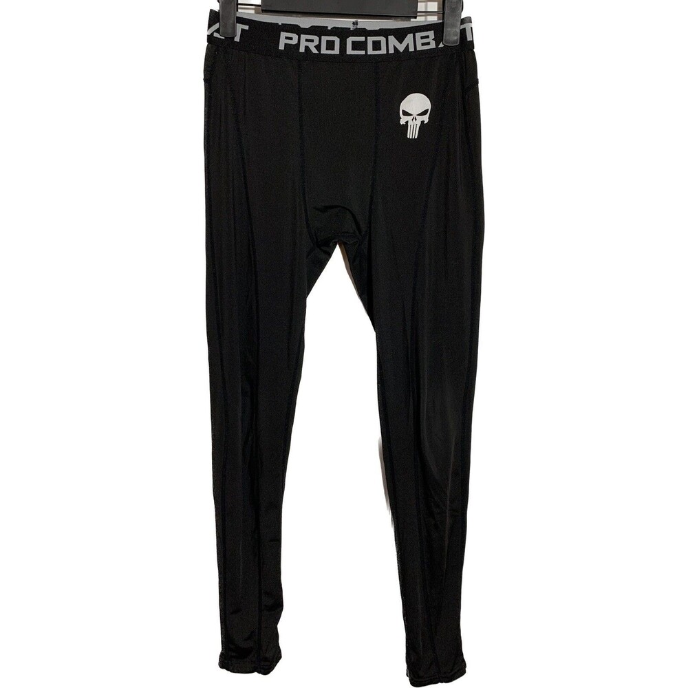 Men's Pro Combat Black Compression Pants Activewear Base Layer Size Small